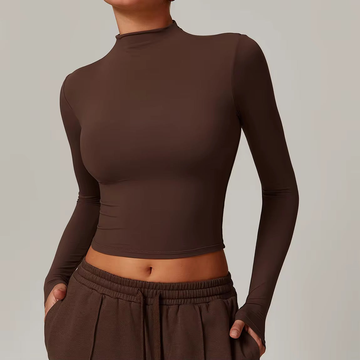 Long Sleeve High Neck Top
