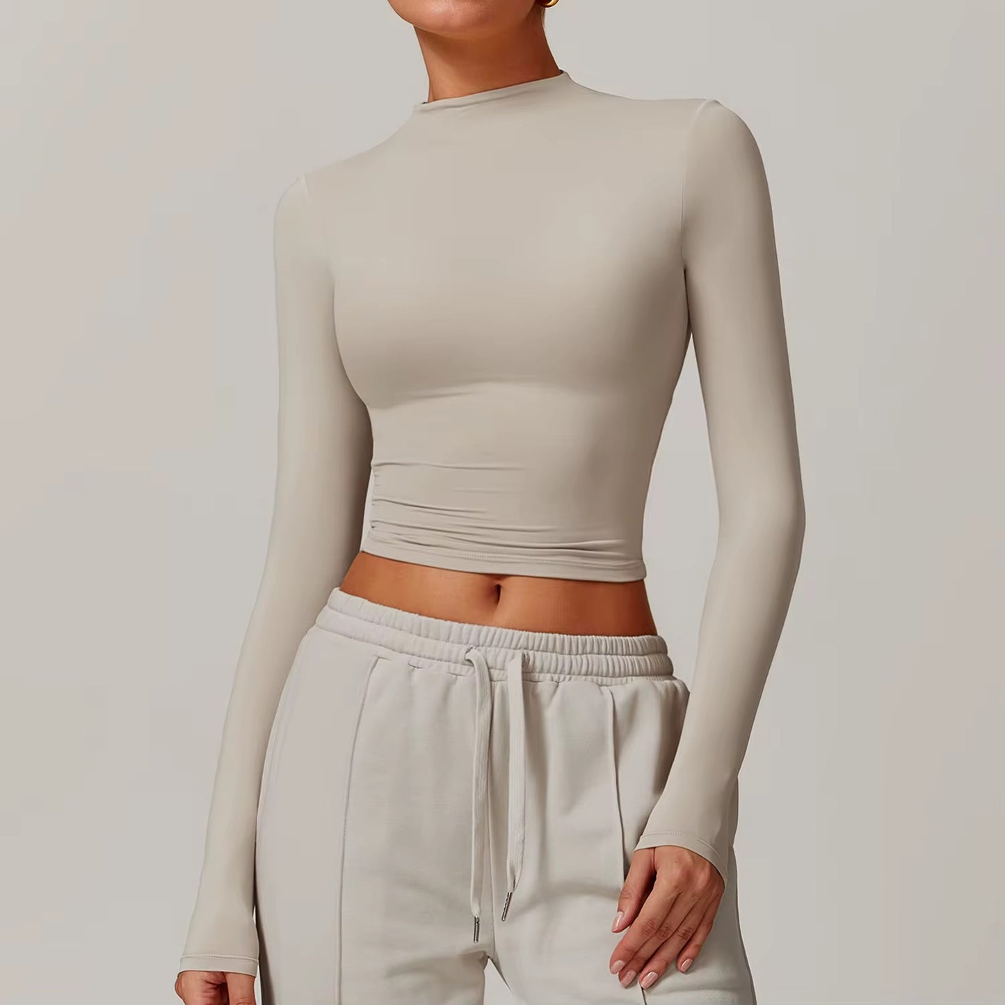 Long Sleeve High Neck Top