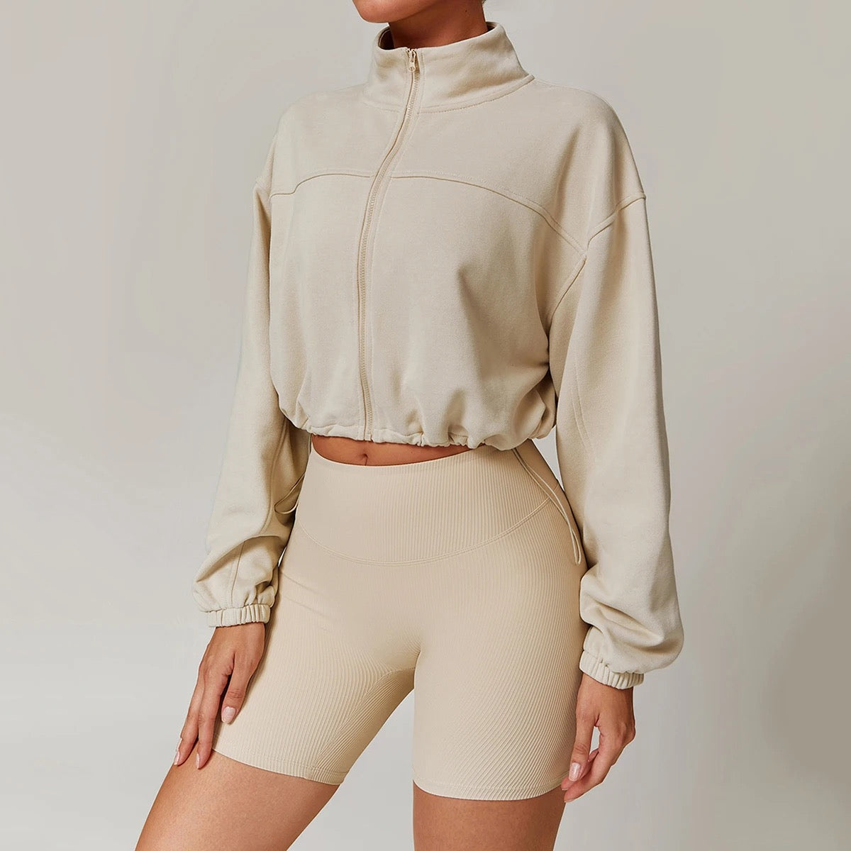 Cropped Zip-Up Jacket